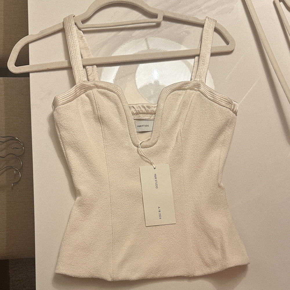 H&M Studio NWT  Cream Women's Top